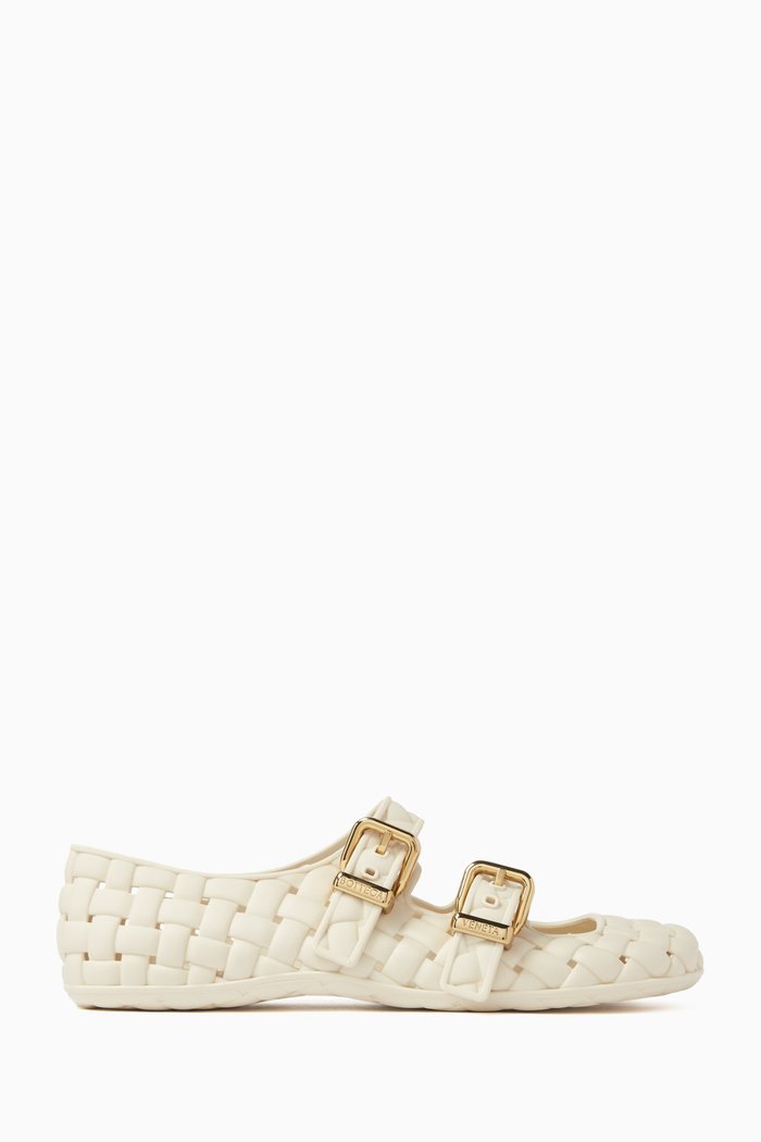 

Amy Mary-Jane Ballerinas in Intreccio Rubber, White