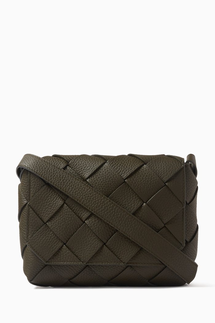 

Diago Crossbody Bag in Intrecciato Leather, Green