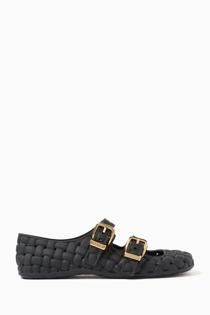 

Amy Mary-Jane Ballerinas in Intreccio Rubber, Black
