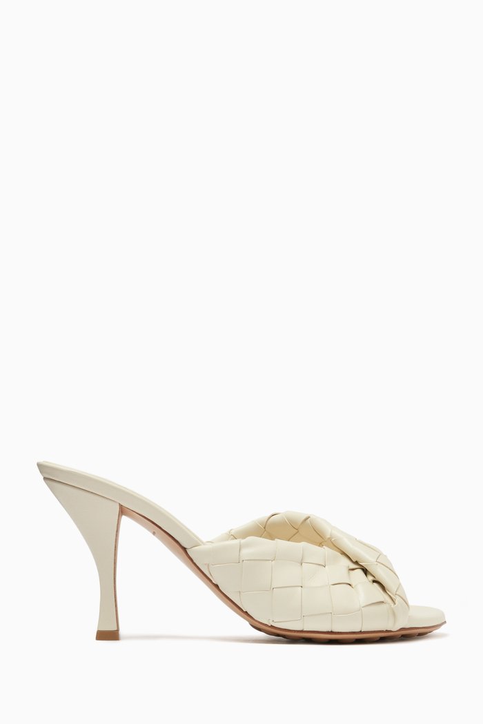 

Blink 80 Mule Sandals in Intrecciato Leather, White