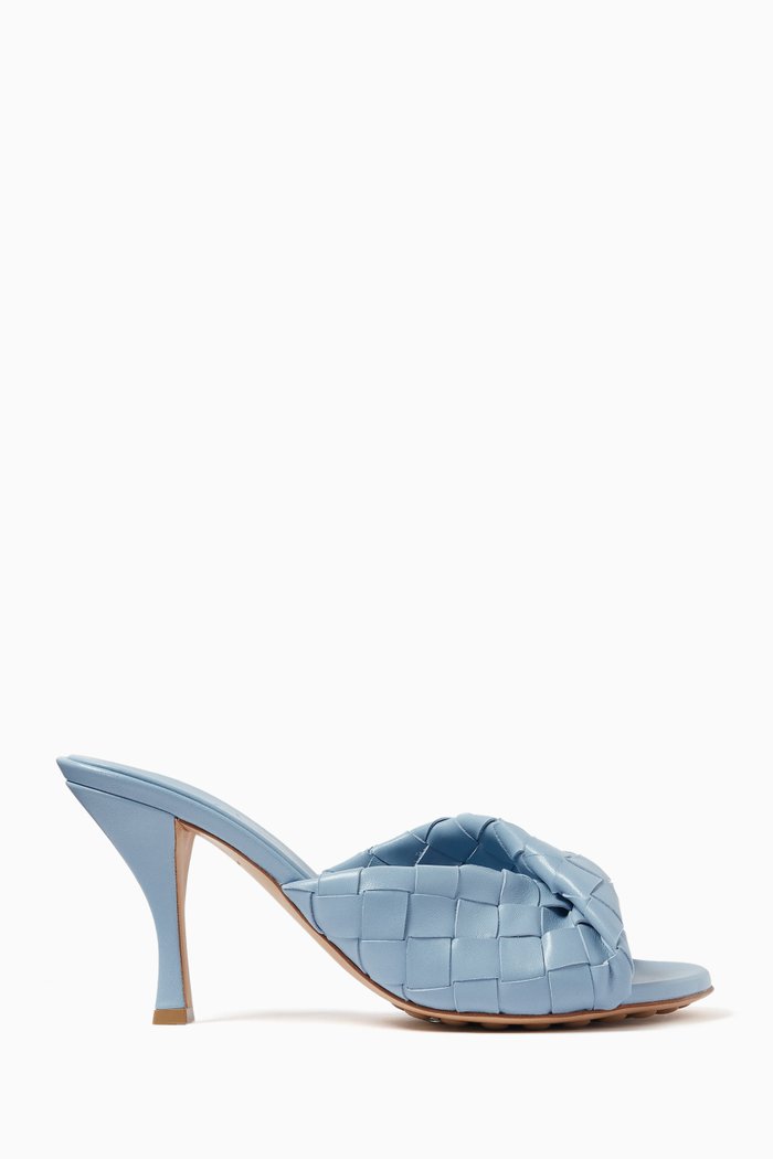 

Blink 80 Mule Sandals in Intrecciato Leather, Blue