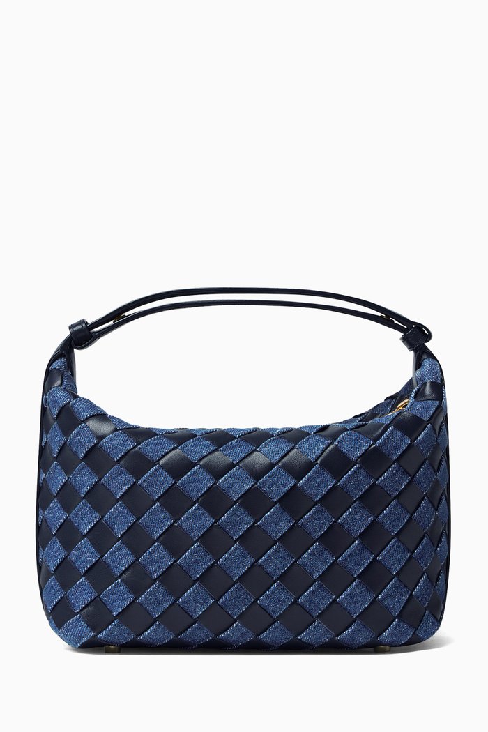 

Mini Wallace Shoulder Bag in Intrecciato Denim & Leather, Blue