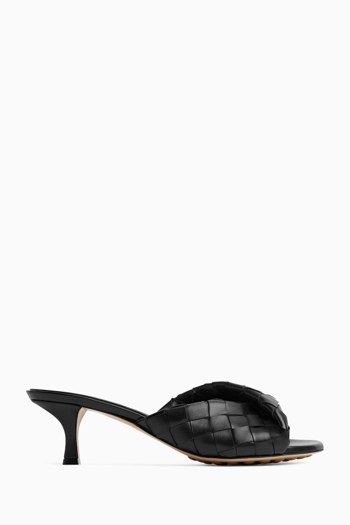 

Blink 50 Mules in Intreccio Leather, Black