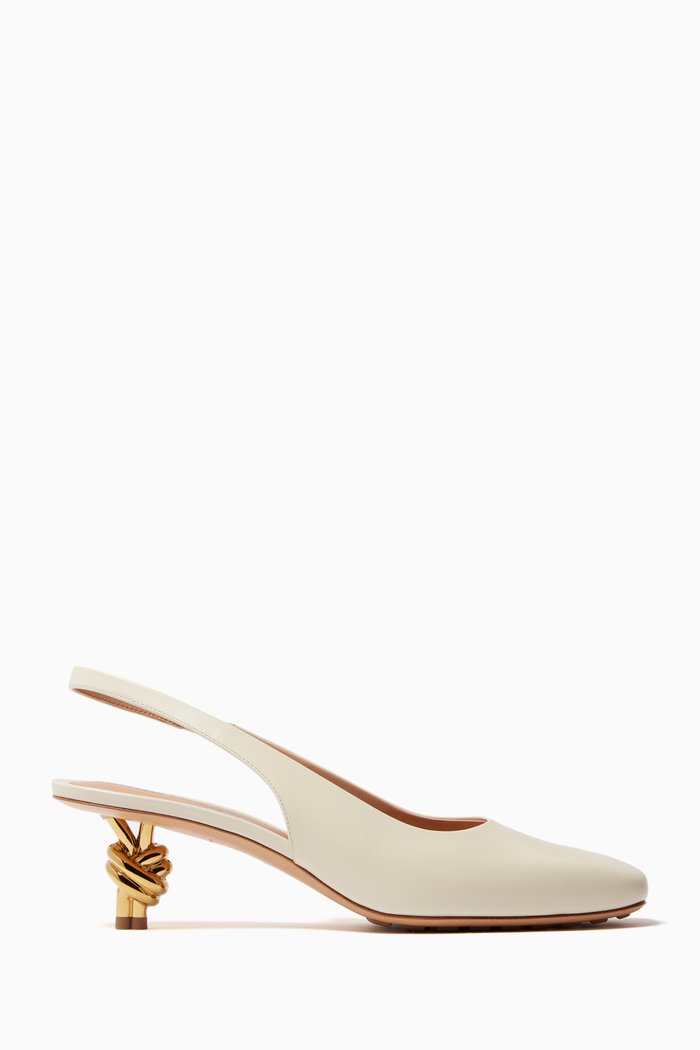 

Knot 45 Slingback Pumps in Leather, White
