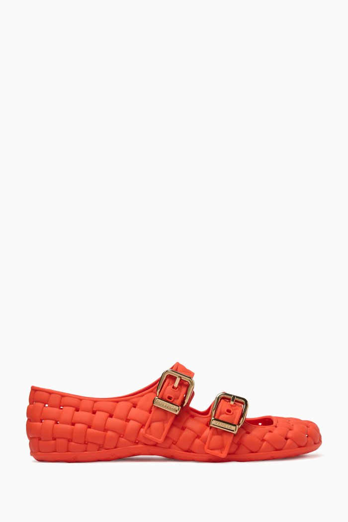 

Amy Mary-Jane Ballerinas in Intreccio Rubber, Orange