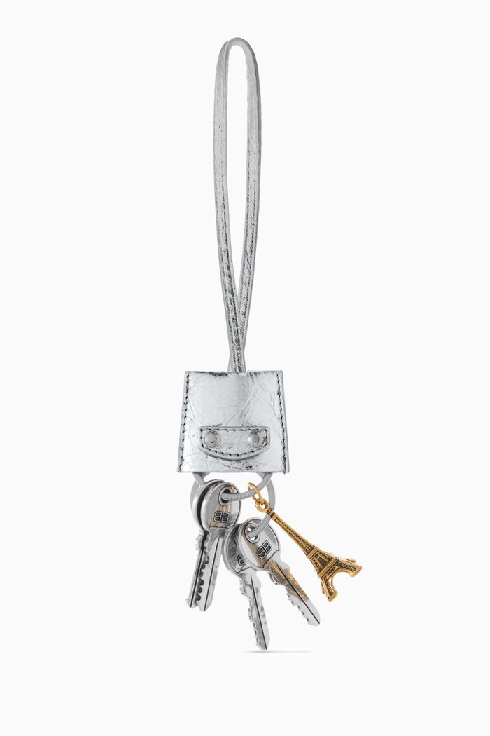 

Le City Eiffel Charm in Metallic Arena Lambskin, Silver