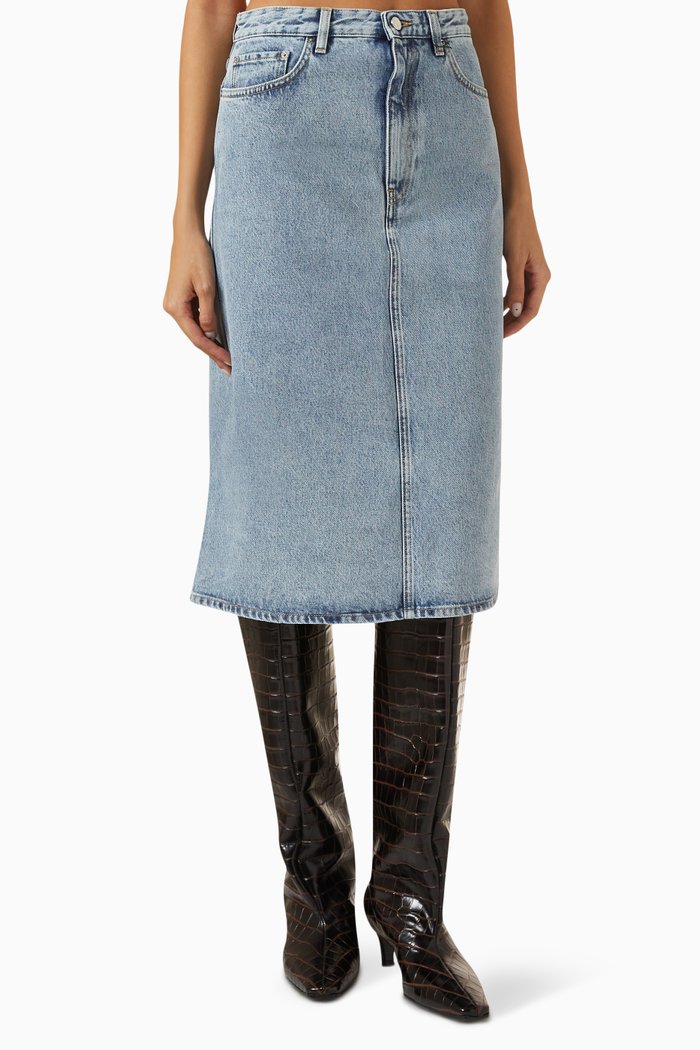 

Midi Skirt in Denim, Blue