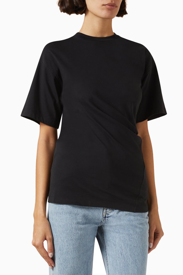 

Twisted T-shirt in Jersey, Black