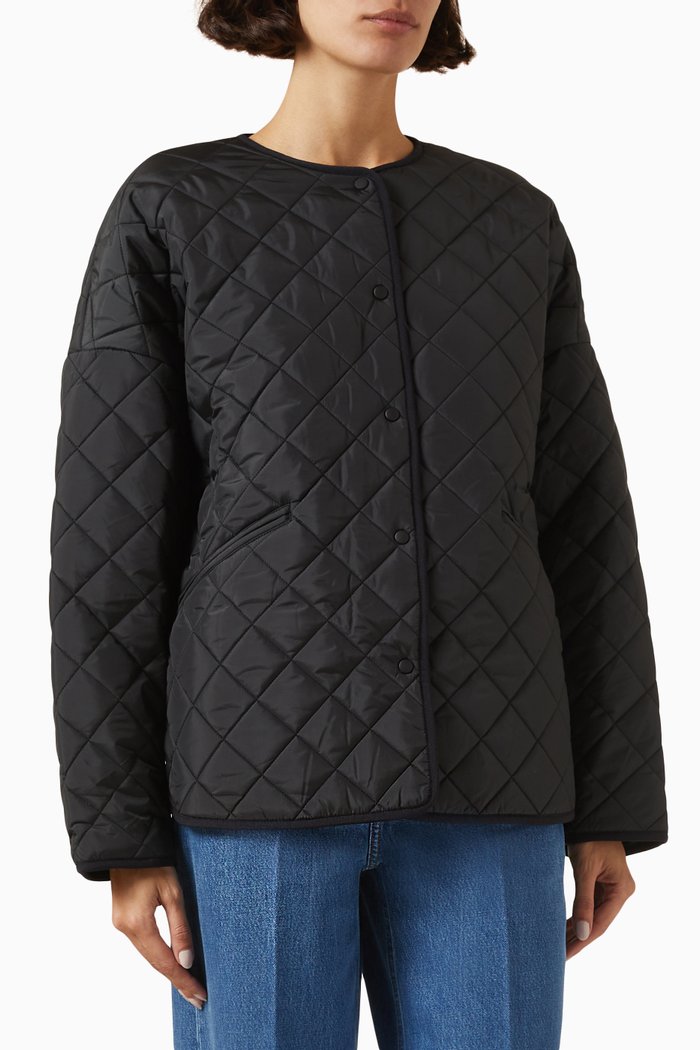 

Quilted Jacket in Organic Cotton, Black