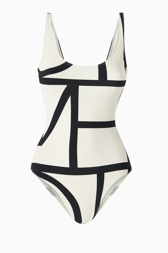 

Monogram One-piece Swimsuit, Black