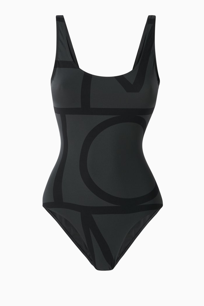 

Monogram One-piece Swimsuit, Black