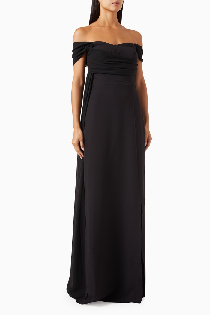 

Off-shoulder Gown, Black