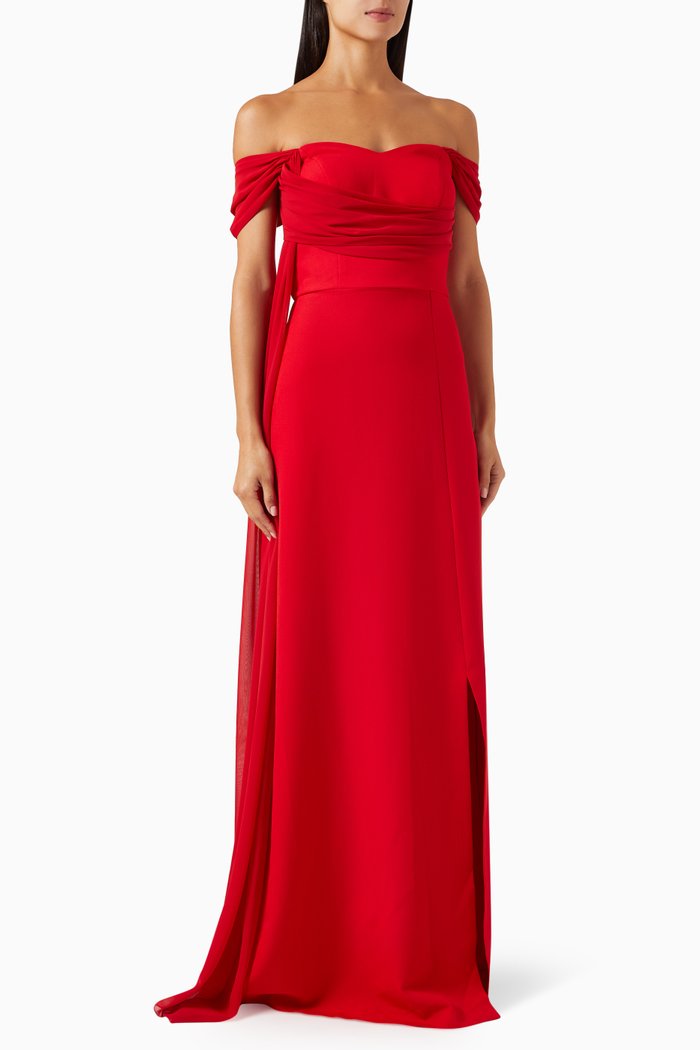 

Off-shoulder Gown, Red