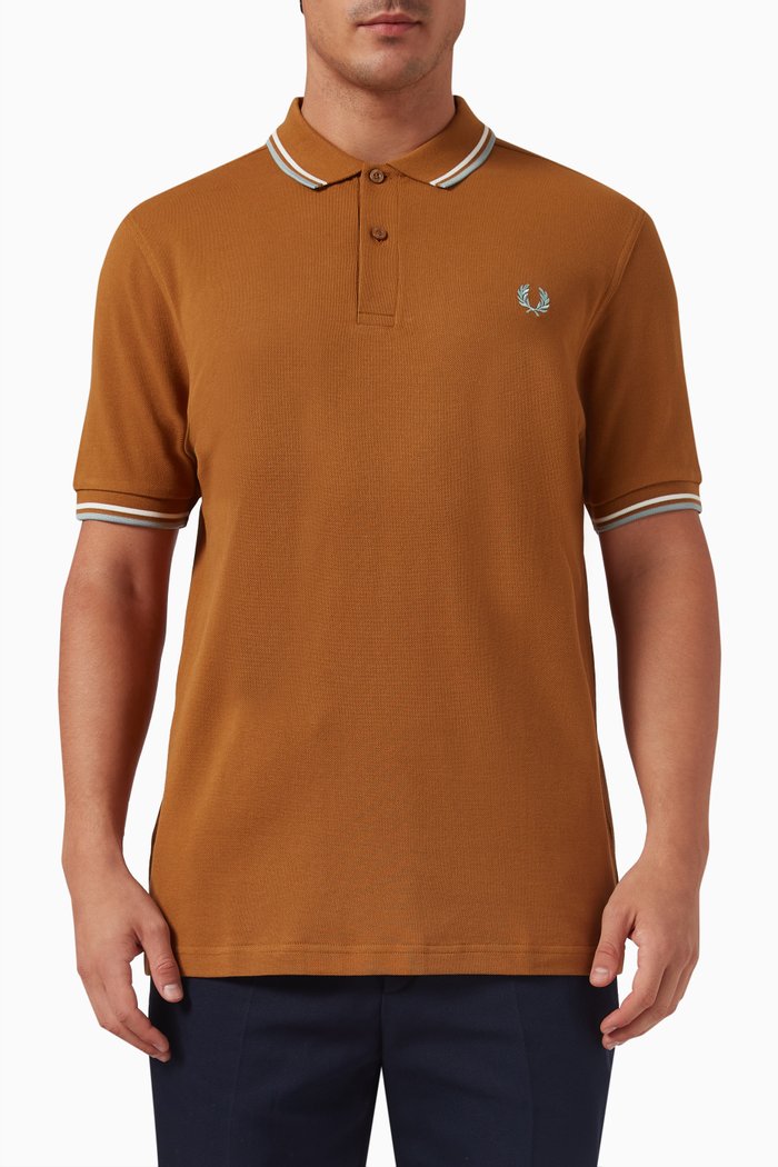 

Twin Tipped Logo Polo Shirt in Cotton Piqué, Metallic