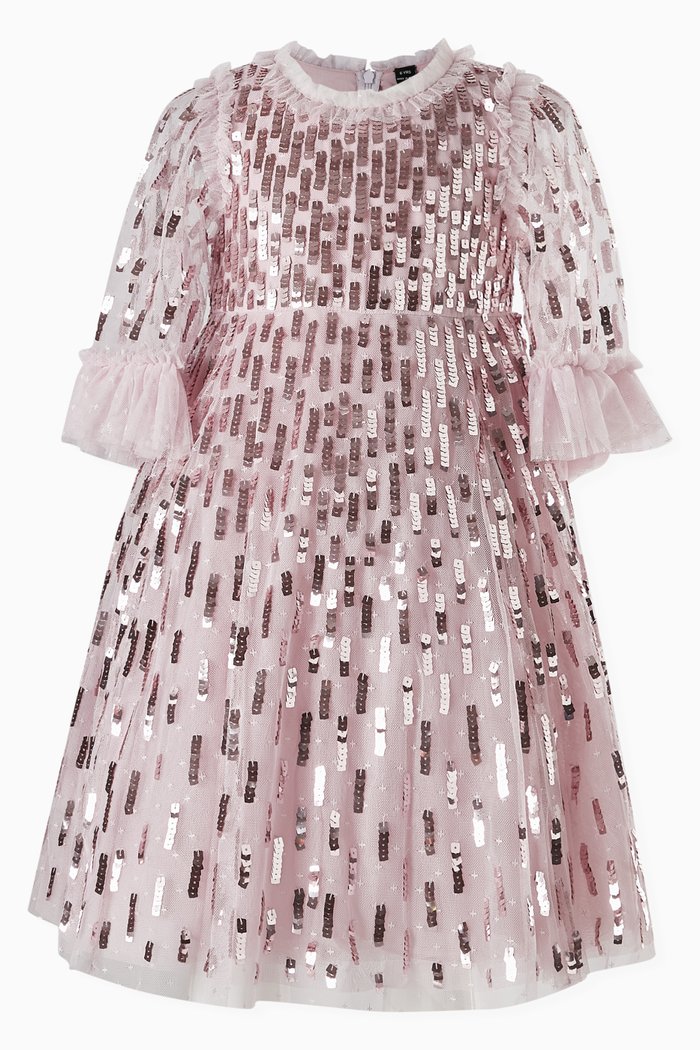 

Sequin Dash Dress in Tulle, Purple