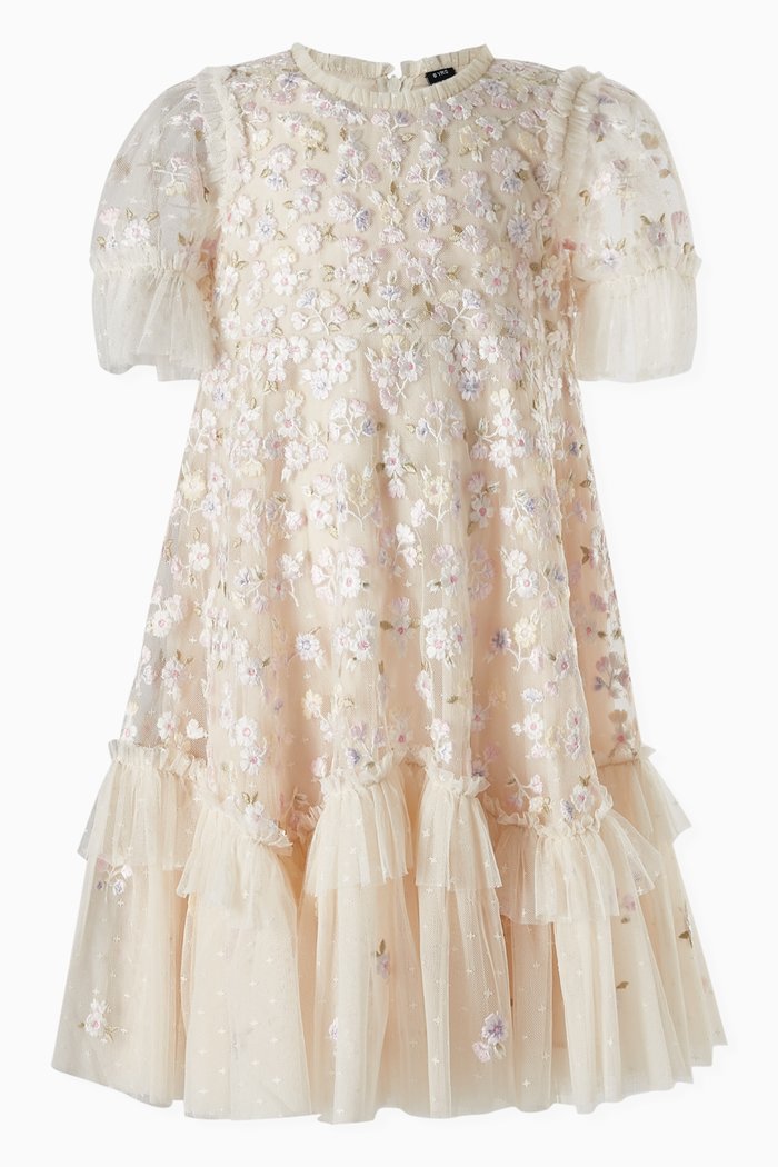 

Primrose Floral Embroidered Dress, Neutral