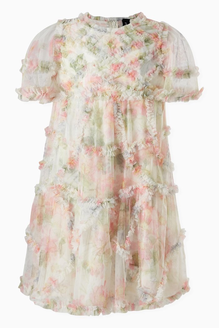 

Floral Immortal Rose Sunny Dress in Chiffon, Neutral