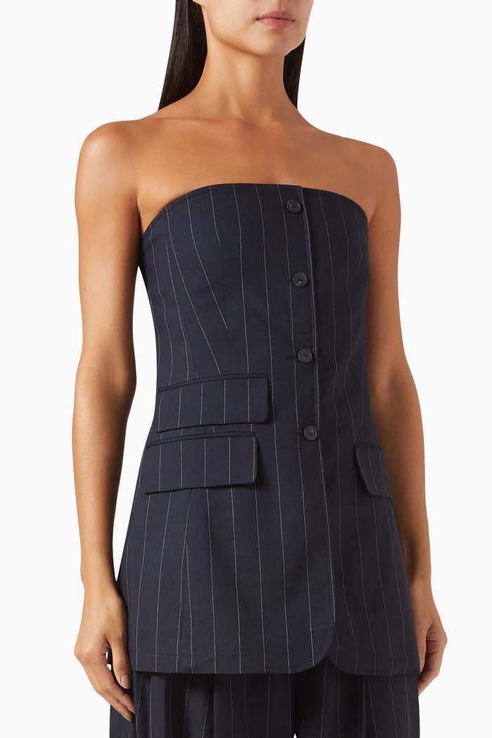 

Sunny Strapless Vest in Viscose Blend, Blue