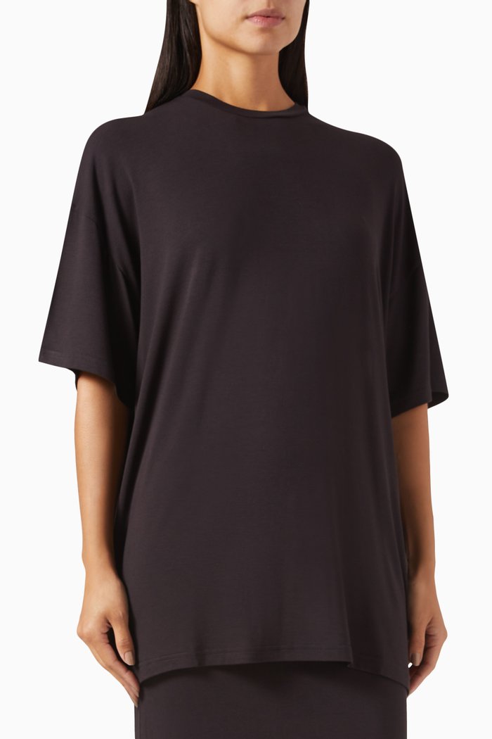 Ella Boxy T-shirt in Viscose Blend, Purple