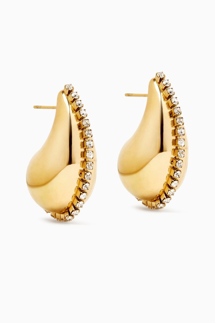

Rosewood Pavé Earrings in Gold-plated Brass