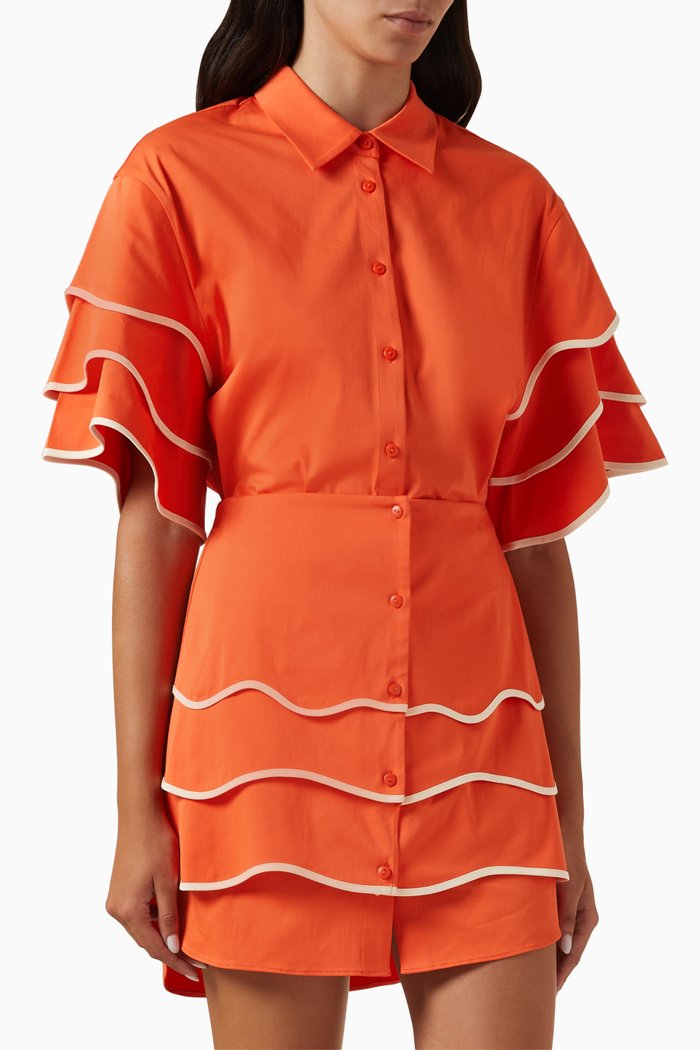

Solan Mini Dress in Cotton-blend, Orange