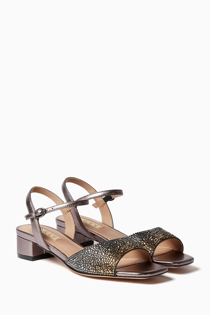 

Delfina Embellished Sandals, Grey