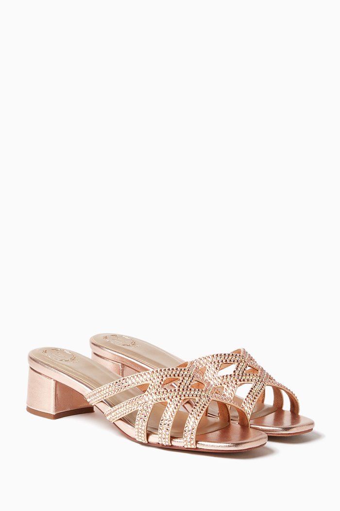 Leonie Embellished Sandals, Gold