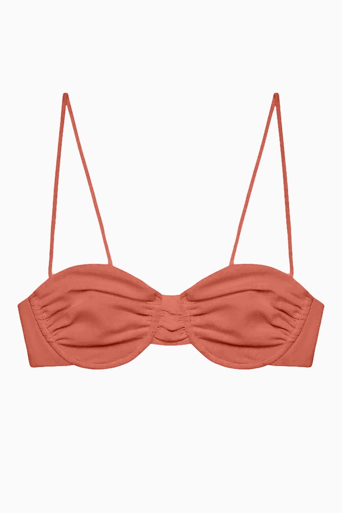

Mia Balconette Bikini Top in Stretch Nylon, Orange