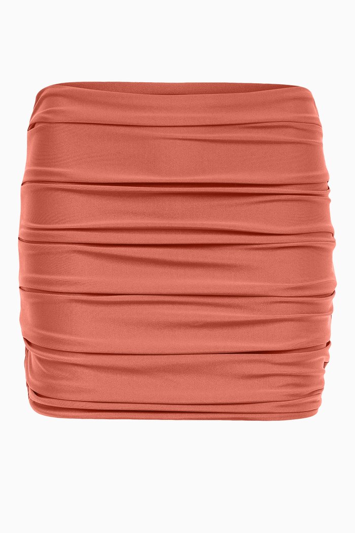 

Thea Mini Skirt in Stretch Nylon, Orange