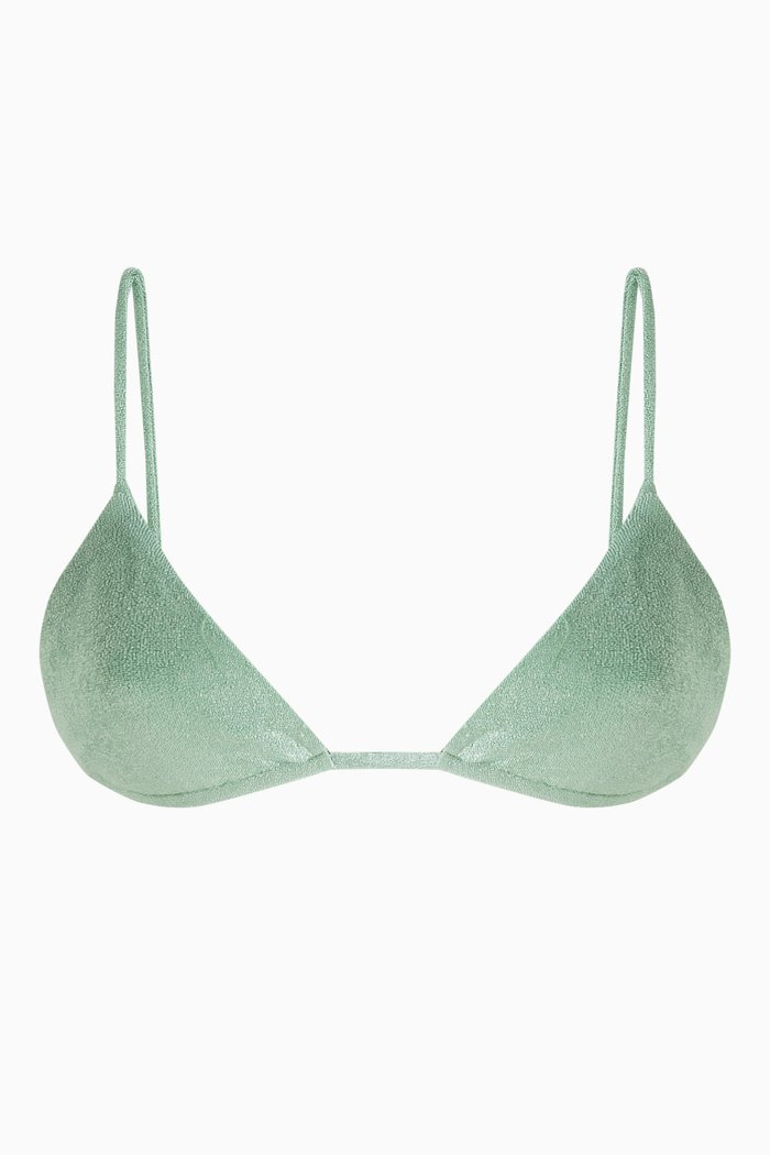

Via Bikini Top in Stretch Nylon, Green