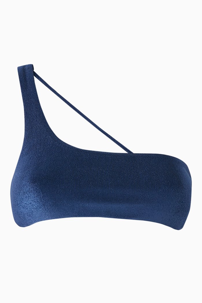 

Apex One-shoulder Bikini Top in Stretch Nylon, Blue