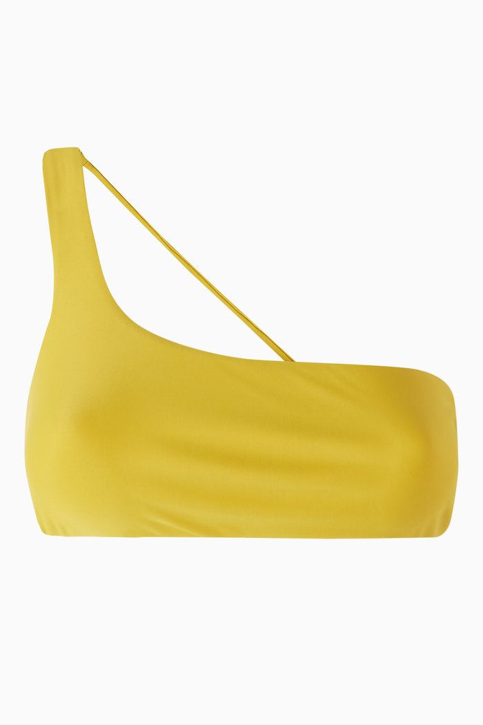 

Apex One-shoulder Bikini Top in Stretch Nylon, Green