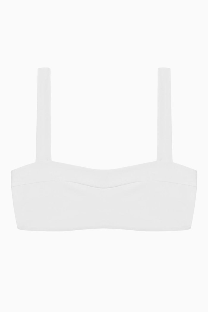 

Coast Bandaeu Bikini Top in Stretch Nylon, White