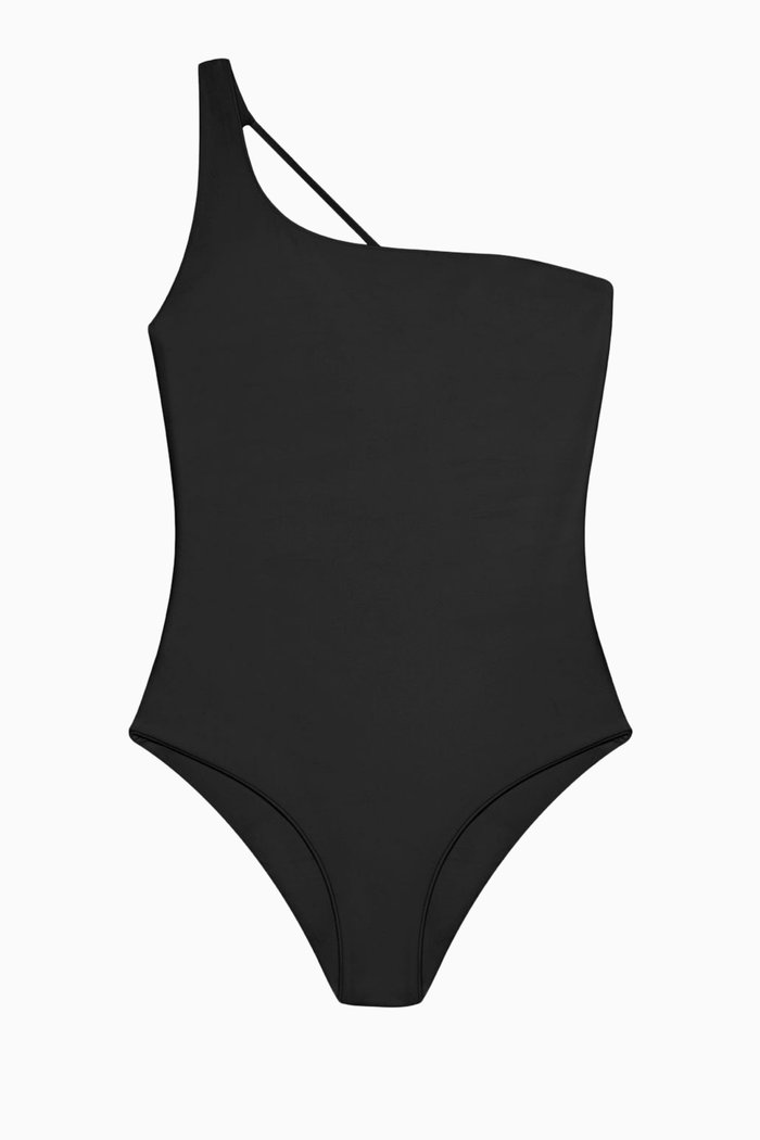 

Apex One-shoulder Bikini Top in Stretch Nylon, Black