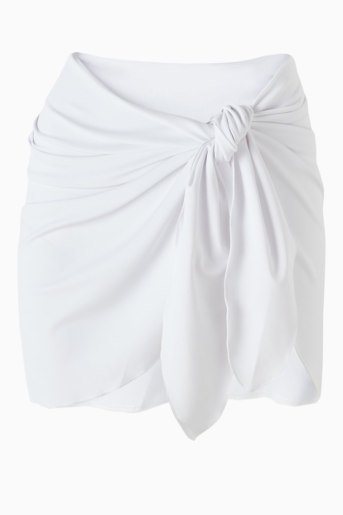 

Nyla Tie-up Pareo in Stretch Nylon, White