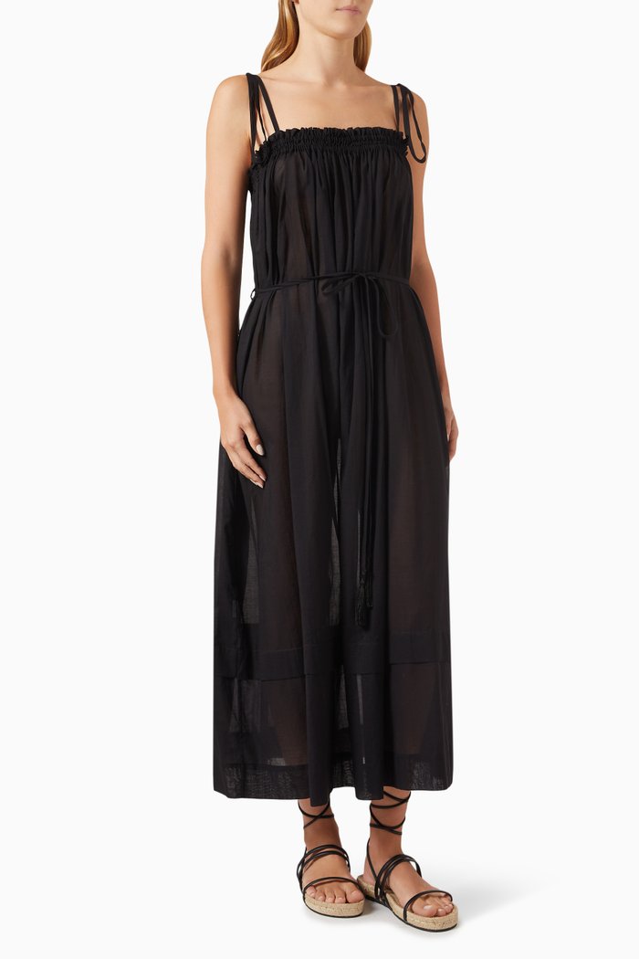 

Violeta Beach Dress in Cotton Voile, Black
