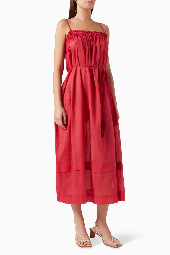 

Violeta Beach Dress in Cotton Voile, Red