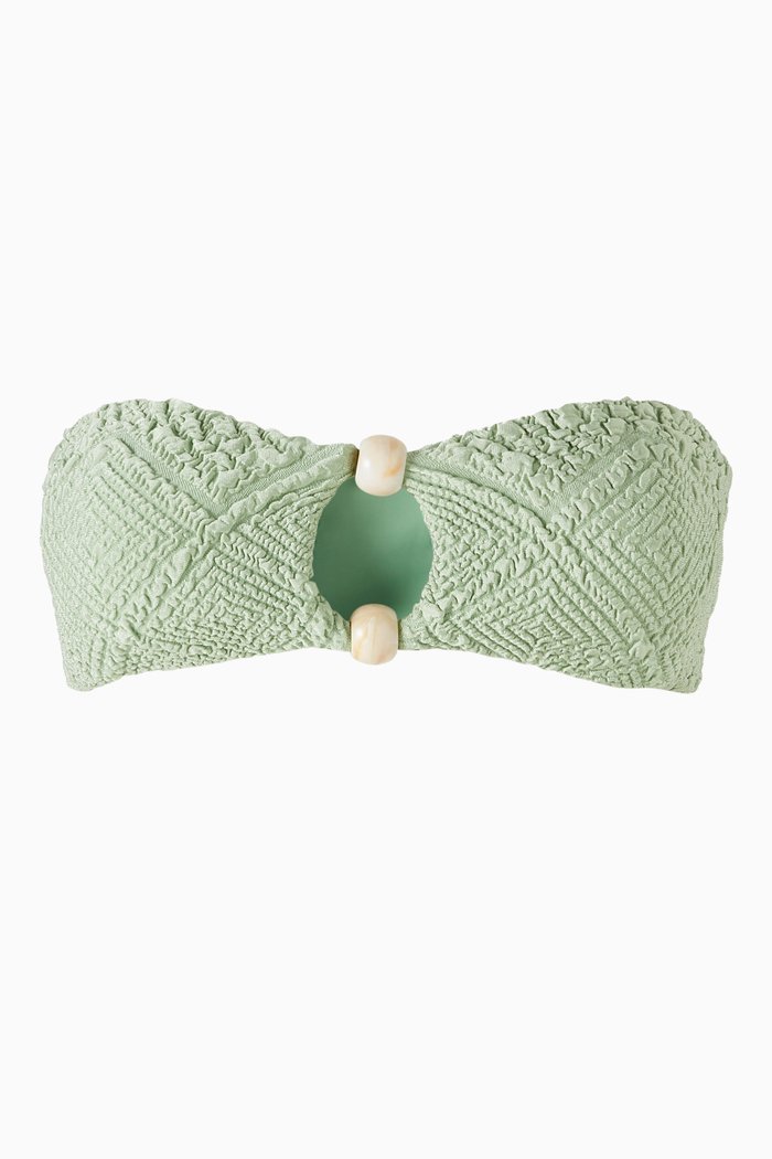 

Cecilia Bikini Top in Stretch Nylon, Green