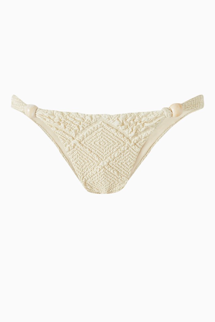 

Carla Bead-embellished Bikini Brief in Stretch Nylon, Neutral