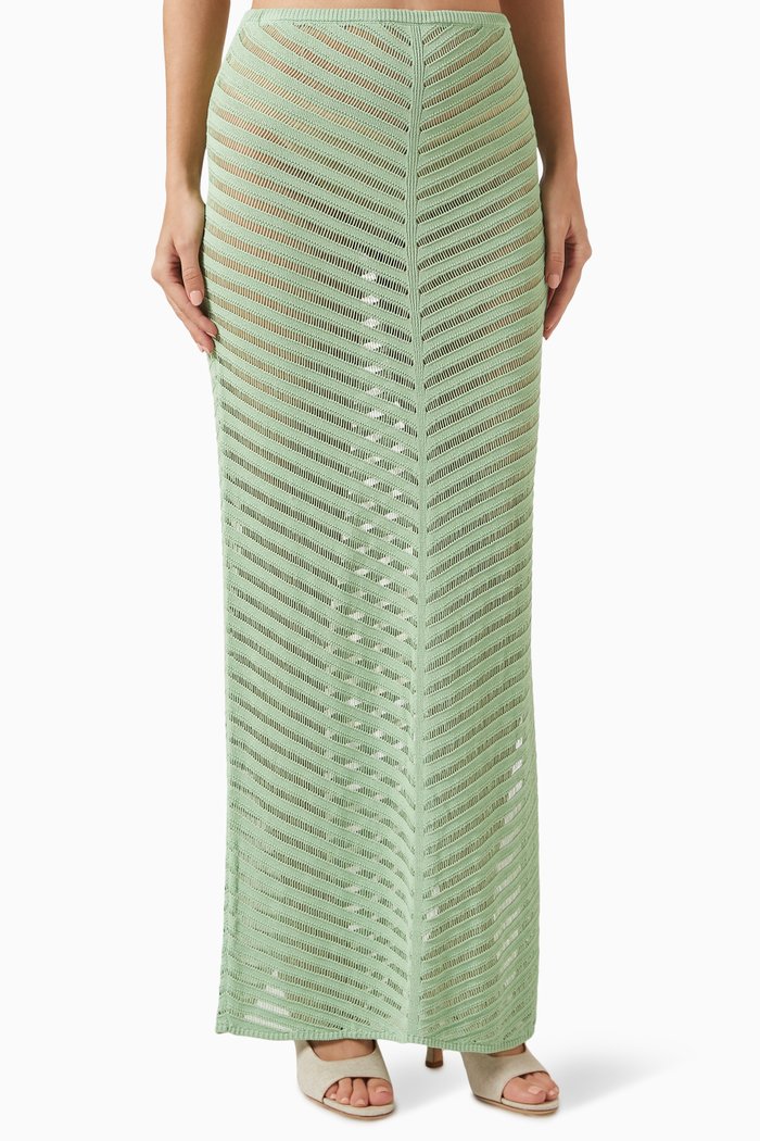 

Rafaella Knit Skirt in Viscose Blend, Green
