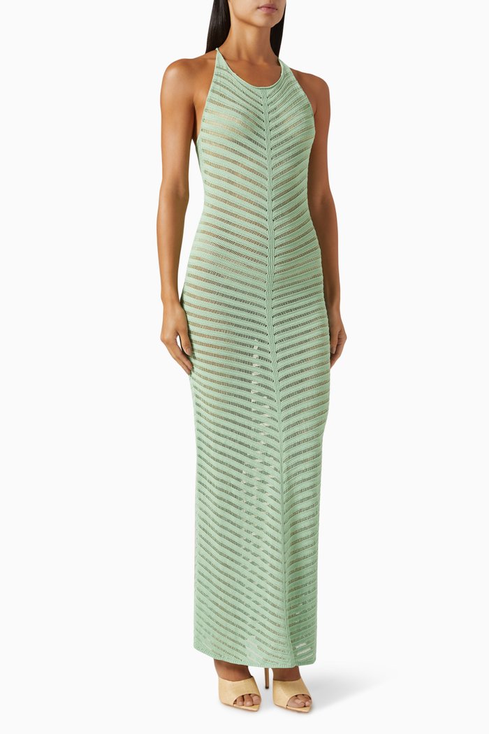 

Inidira Maxi Dress in Knit, Green