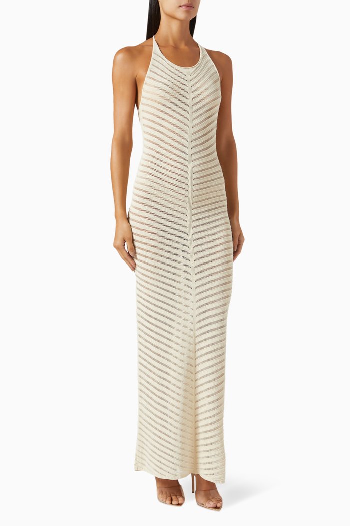 

Inidira Maxi Dress in Knit, Neutral