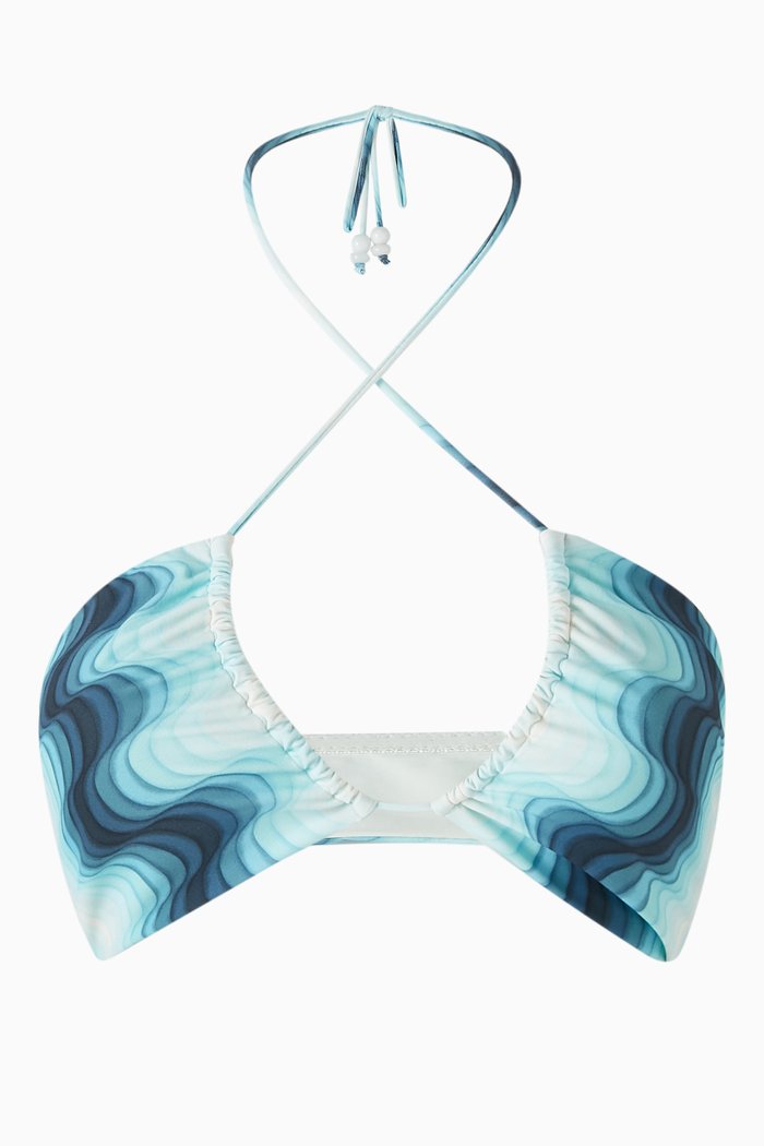 

Louisa Bikini Top in Stretch Nylon, Blue
