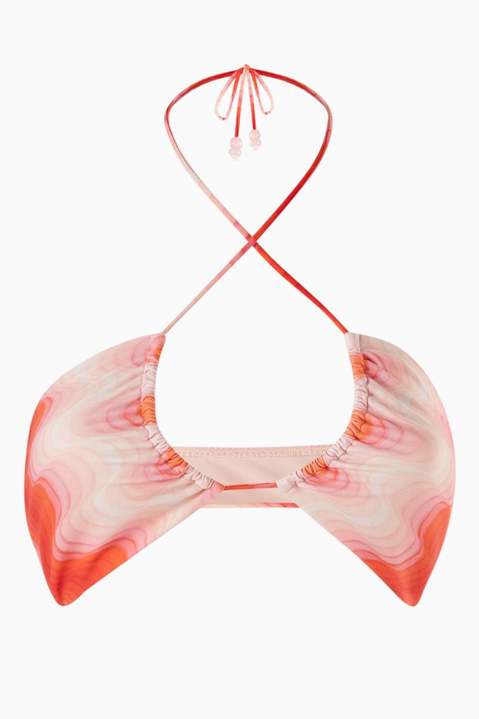 Louisa Bikini Top in Stretch Nylon, Pink