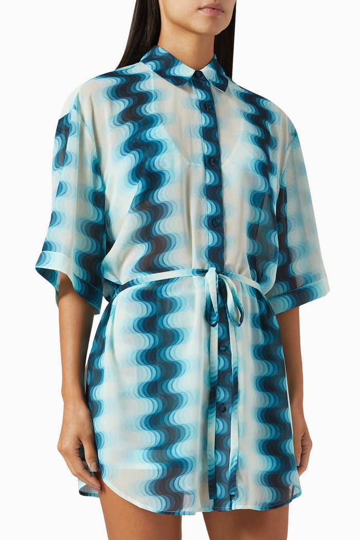 

Gala Printed Shirt Dress, Blue
