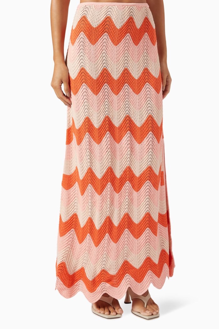Sia Knit Midi Skirt, Pink