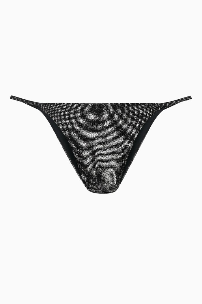 

Addison Bikini Briefs in Glitter Fabric, Black