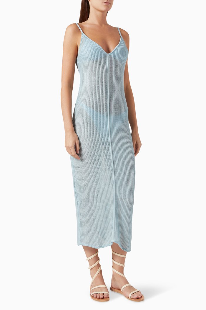 

Luna Midi Dress in Viscose-knit, Blue