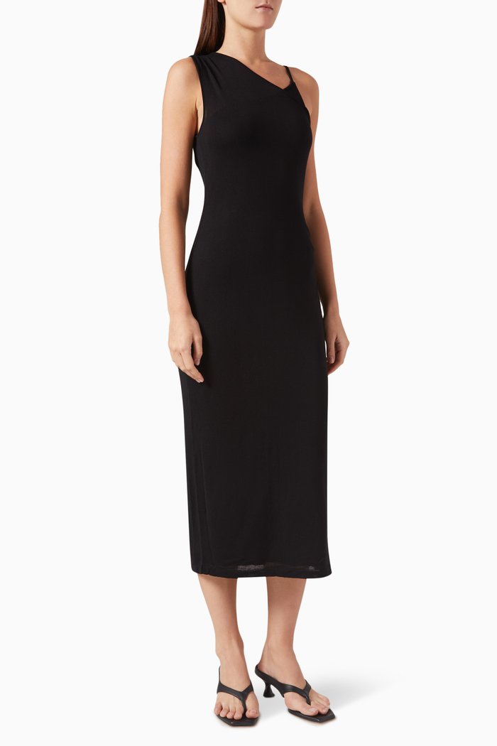 

Lorena Midi Dress in Viscose Blend, Black