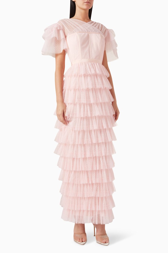 

Giuliana Maxi Dress in Tulle, Pink